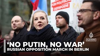 Russian oppositioninexile march against Putin in Berlin [upl. by Aneeles]