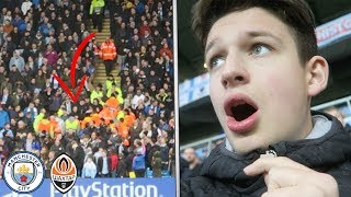 FANS VS POLICE KICKS OFF AT THE ETIHAD  Man City vs Shakhtar Donetsk [upl. by Sucramaj]