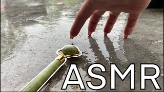 ASMR Concrete scratchingtapping  Other outside sounds in the rain  Gina CV [upl. by Norty]