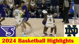 Stonehill vs Notre Dame Basketball Game Highlights 11 6 2024 [upl. by Paulita]