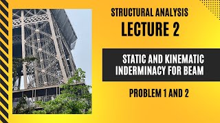 Lecture 2Structural Analysis Static and Kinematic Indeterminacy for Beam Problem 1 and Problem 2 [upl. by Ylen]