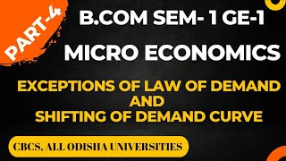 04 🔴Exceptions of Law of Demand and Shifting of Demand Curve  Micro Economics  BCom [upl. by Reemas]