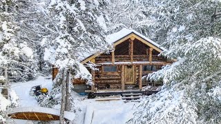 2 Years Alone Building an Off Grid Log Cabin in the Wilderness Start to Finish [upl. by Halyak]