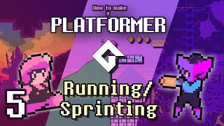 Make a Platformer in GameMaker Part 5 SpriteAnimation Control  RunningSprinting [upl. by Olegnaid]