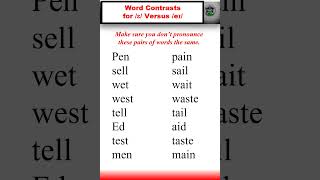 Word Contrasts for ɛ Versus eɪ  how to improve your pronunciation english learnenglish [upl. by Anirahtak]