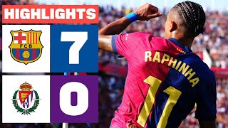 FC BARCELONA 7  0 REAL VALLADOLID CF  RESUMEN LALIGA EA SPORTS [upl. by Tolley]