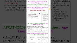 AFCAT 2 2024 exam date  AFCAT Notification 2024  AFCAT 1 2024 exam date  AFCAT 2 2024 Syllabus [upl. by Melina]