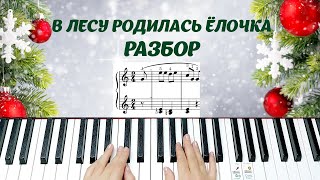 В Лесу Родилась Ёлочка РАЗБОР полный НОТЫ пианинодляначинающих новогодниепесни [upl. by Hirasuna996]