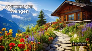 Wengen Switzerland 🇨🇭 Swiss Village Tour  Most Beautiful Villages in Switzerland 4k video walk [upl. by Lena721]