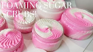 HOW TO MAKE FOAMING SUGAR SCRUBS  WHIPPED BADY SCRUBS  DIY FOAMING SUGAR SCRUBS [upl. by Mignonne630]