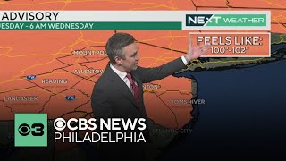 Heat advisory to go into effect on Tuesday in Philadelphia region [upl. by Currey]