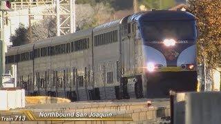 2K HD Amtrak in Martinez CA Some extra long trains after Thanksgiving Nov 30 2013 [upl. by Lear]