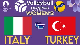 OLYMPIC WOMENS VOLLEYBALL LIVE │ ITALY vs TURKEY Livescore [upl. by Jephum]