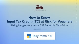 How to Know Input Tax Credit ITC at Risk for Vouchers Using Ledger Vouchers  GST Report [upl. by Just]