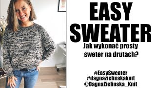 Easy Sweater Jak wykonać prosty sweter na drutach Reglan [upl. by Garges]