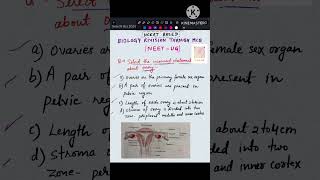 Q 135 Ovary  Female reproductive system  NCERT biology mcq neet biology cuet pw mbbs aiims [upl. by Brockie]