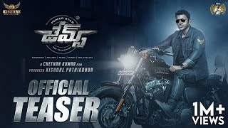 James Official Teaser Telugu Puneeth Rajkumar  Chethan Kumar  Kishore Pathikonda  Charan Raj [upl. by Bartley]