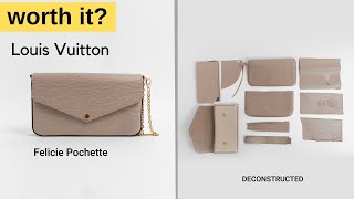 Deconstructing this LOUIS VUITTON bag  Felice Pochette Review  Louis Vuitton Leather Bag Review [upl. by Edette394]