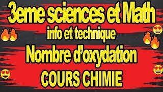 🔥🔥Nombre doxydation🔥🔥 cours chimie 3eme math sciencesinfo technique [upl. by Dett]