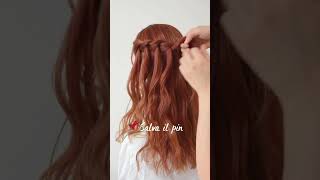 Easy waterfall braid tutorial 😻viral trending popular [upl. by Ecydnac]