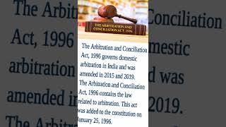 Arbitration and Conciliation Act 1996  shorts  arbitration  cmlals [upl. by Bachman633]