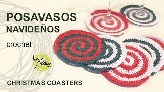 Tutorial Posavasos Espiral Navideños Christmas Coasters [upl. by Konyn]