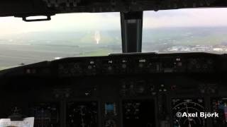 KLM Boeing 737700 landing in Amsterdam Cockpit view [upl. by Mcnalley]