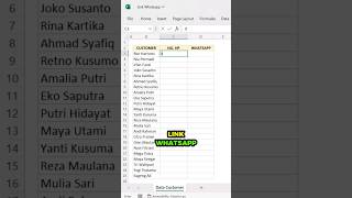 MEMBUAT LINK WHATSAPP DI EXCEL‼️ belajarexcel excelhacks exceltips tutorialexcel [upl. by Mufi]