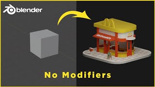 Building a Small Restaurant from Scratch No Modifiers  Stylized Modeling [upl. by Steward]