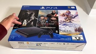 PS4 Slim 1TB with 3 Games Unboxing Playstation 4 Black Friday Bundle [upl. by Ertnod991]