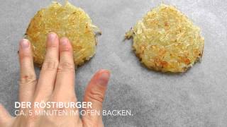 KOCHTOPF  EASY KITCHEN Röstiburger für die Schweiz [upl. by Lithea]