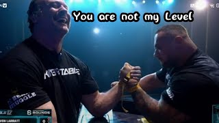 armwrestling KOTT 12 Devon vs Leonidas Incredible match toproll hook [upl. by Esilenna13]