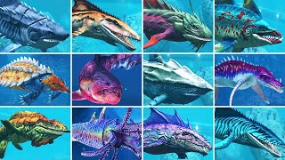 ALL AQUATIC CREATURES  Jurassic World The Game [upl. by Hsital]