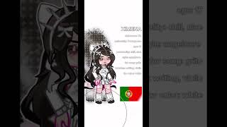 🇵🇹 country citizen OCs part 1 Portugal gachalife2 shorts viral 🇵🇹 [upl. by Ojyram]