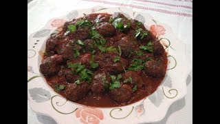 GREEK MEATBALLS IN WINE AND TOMATO SAUCE  STAVROS KITCHEN  GREEK AND CYPRIOT CUISINE [upl. by Corley]