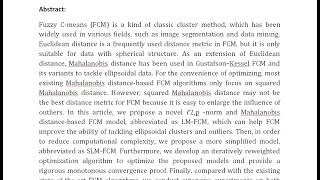 ℓ2p Norm and Mahalanobis Distance Based Robust Fuzzy C Means [upl. by Llenet]