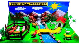 MAQUETA de ECOSISTEMA TERRESTRE paso a paso [upl. by Niwdla48]