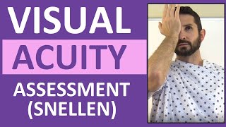 Visual Acuity Test with Snellen Eye Chart Exam  Cranial Nerve 2 Assessment Nursing [upl. by Leslie]