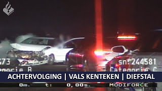 Politie  Achtervolging  Vals kenteken  Diefstal  Rijden onder invloed  TBV amp INFRA [upl. by Lleihsad]