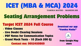 Seating Arrangement Problems for ICET Exam MBA amp MCA by Vamika Maths icet seatingarrangement [upl. by Guod]