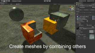 MegaMesh for Unity3D Boolean feature [upl. by Eixela]