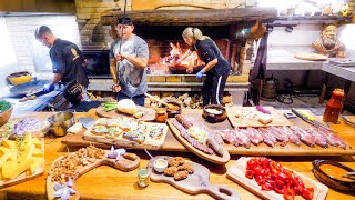 Insane Food in Romania  GIGANTIC MEDIEVAL BBQ  Mangalica Hairy Pig [upl. by Enilhtak]