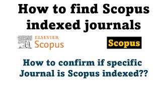 How to find Scopus indexed journals [upl. by Oecam]