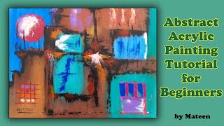 Abstract Acrylic Painting Tutorial  for Beginners  Step by step  Easy Painting [upl. by Sara]