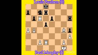 Paul Morphy vs Louis Paulsen  American Chess Congress 1857 chess [upl. by Eitsym]