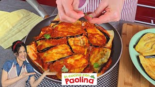 PARMIGIANA DI MELANZANE in padella con la LASAGNA Ricetta della parmisagna SENZA FORNO [upl. by Nahtiek]