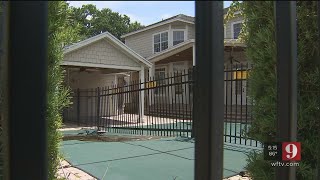 Video Property owner builds fence through pool  WFTV [upl. by Ahsiam429]