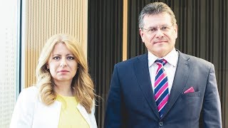 Prezidentský duel Zuzana Čaputová a Maroš Šefčovič [upl. by Natty]