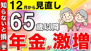 【働く65歳以降必見！】12月から年金が激増する在職定時改定について解説！あなただけの増額早見表！【年金改正経過的加算】 [upl. by Terrye]