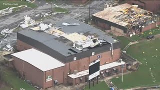 Newnan High school damaged by storm [upl. by Col]